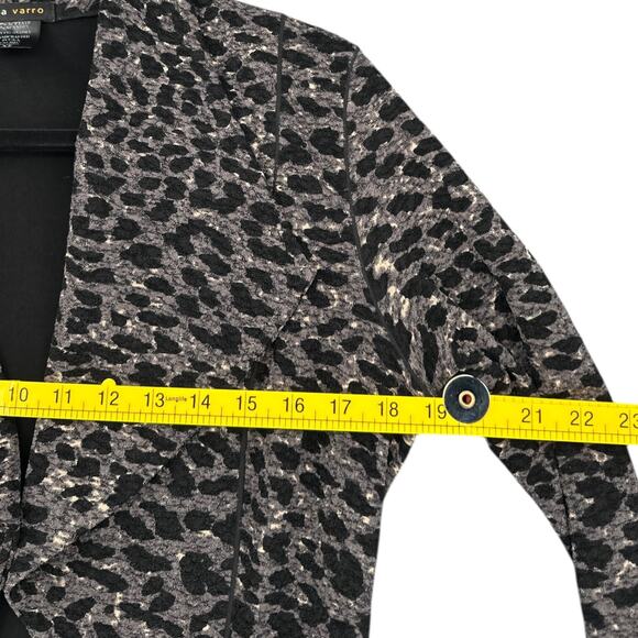 Eva Varro Leopard Print‎ Zipper Detailing Open Front Style Coat Medium - Picture 5 of 5